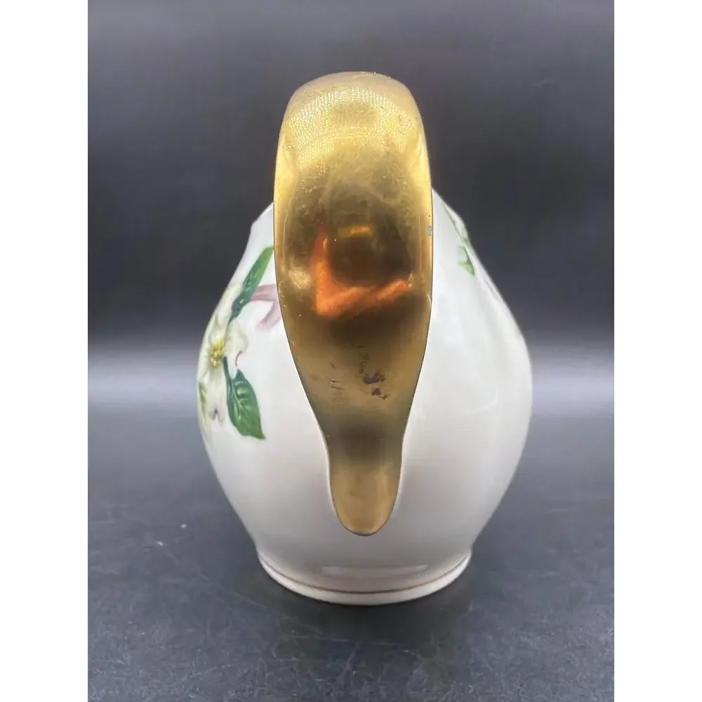 Vintage Meito Norleans Livonia Dogwood Creamer Occupied Japan Gold Trim 1940s 6”